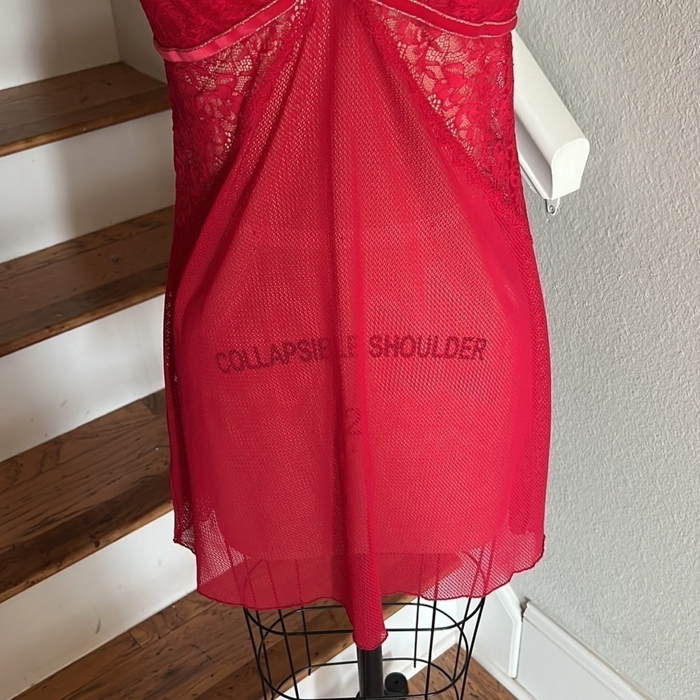 b.tempt'd by Wacoal Women's Lace Encounter Chemise Crimson Red​​​​​​​​​ - Picture 6 of 13